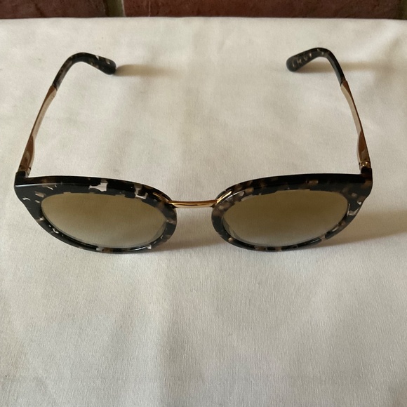 Dolce & Gabbana DG4268 Cube Black /Gold Round Mirror Sunglasses
